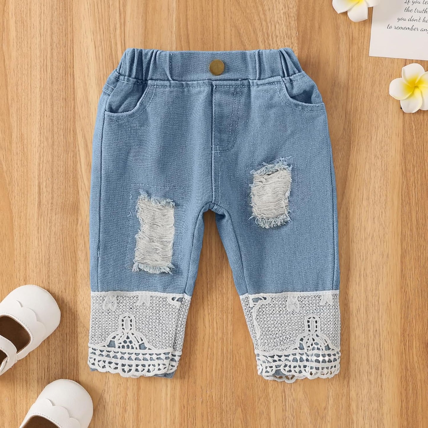 Baby Girl Clothes Outfits Toddler Infant Baby Romper Top+Jeans Clothing Set